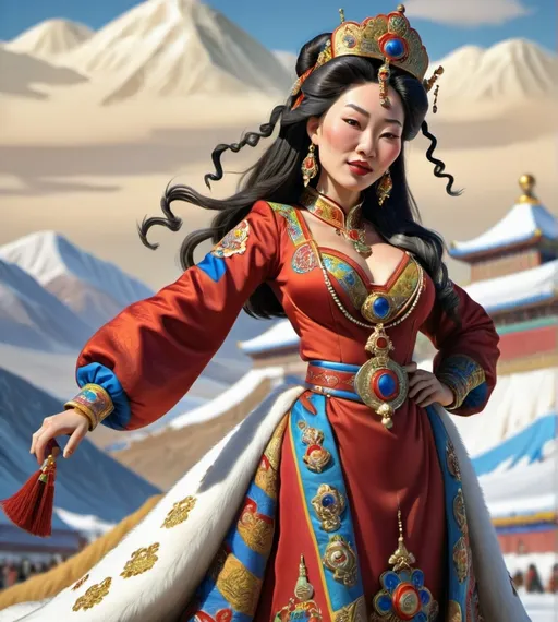 Prompt: mongolian of the queen