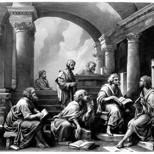 Prompt: The scene could depict students engaged in deep philosophical discussions, reading classical literature, and studying subjects that have withstood the test of time. There might be emphasis on the enduring wisdom of the great works of literature, philosophy, and science. The illustration could convey a sense of intellectual exploration and a commitment to the perennial values and ideas that have shaped human civilization.

When searching for illustrations related to perennialism theory of schooling, look for images that emphasize a connection to classical education, timeless knowledge, and a focus on the enduring ideas and values of human culture.