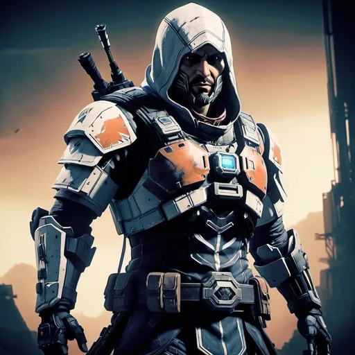 Prompt: ezio auditore from assassins creed in titanfall 2 in a titanfall 2 image style