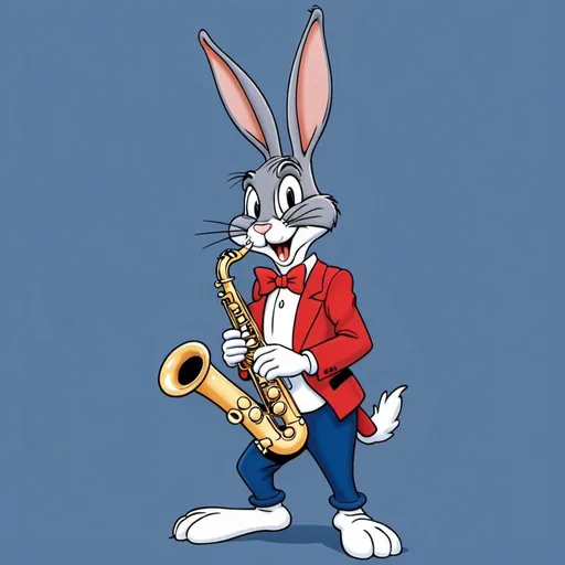 Prompt: Bugs bunny playing saxophone