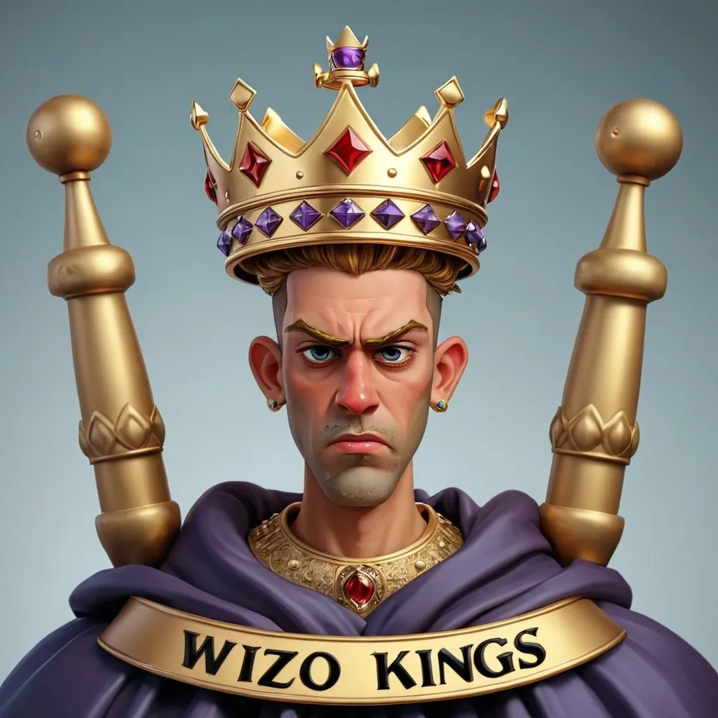 Prompt: The words “wizo Kings”. with a little crown on top. 