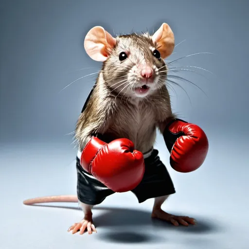 Prompt: Rat with boxing gloves
