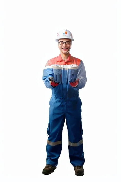 Prompt: illustration painting enthusiastic Male oil worker 
