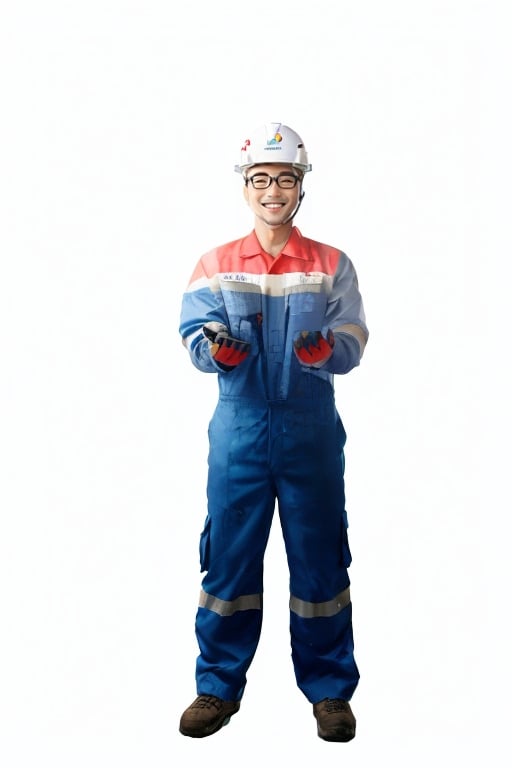 Prompt: illustration painting enthusiastic Male oil worker 