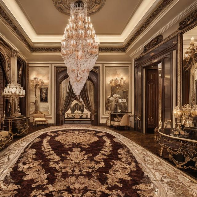 Prompt: Luxurious mansion, opulent interior, lavish decor, stunning architecture, grand chandeliers, high-end furnishings, exquisite details, premium quality, ads-luxury style, rich color palette, soft natural lighting