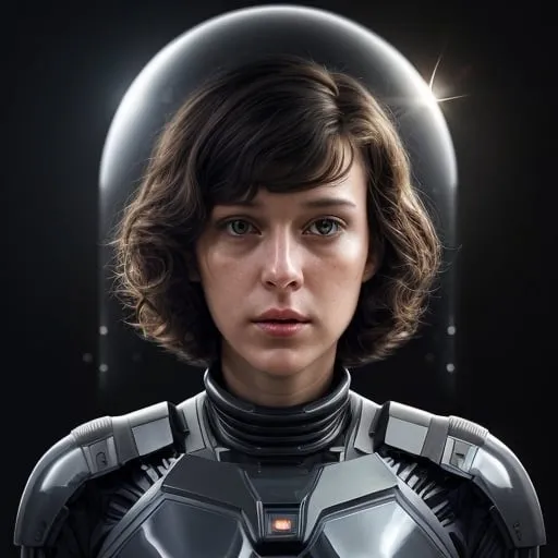 Prompt: beautiful smart intelligent kind dark-haired woman, interstellar spaceship, black casual uniform, ellen ripley in space ship, whole head is curly hair bob cut, 
concept art, beautiful design, computer central cube, sharp, fantasy aesthetic, highly detailed, art germ, trending on art station, award - winning, esthetically beautiful, beautiful, organic, 1980s style,  foreign planet, back lit
