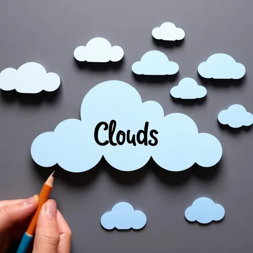 Prompt: Create the word 'CLOUDS' in the shape of clouds.