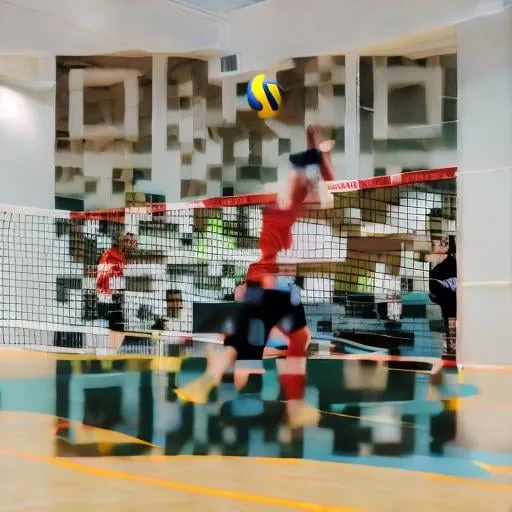 Prompt: indoor volleyball