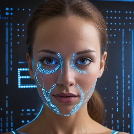 Prompt: beautiful woman enslaved by computers