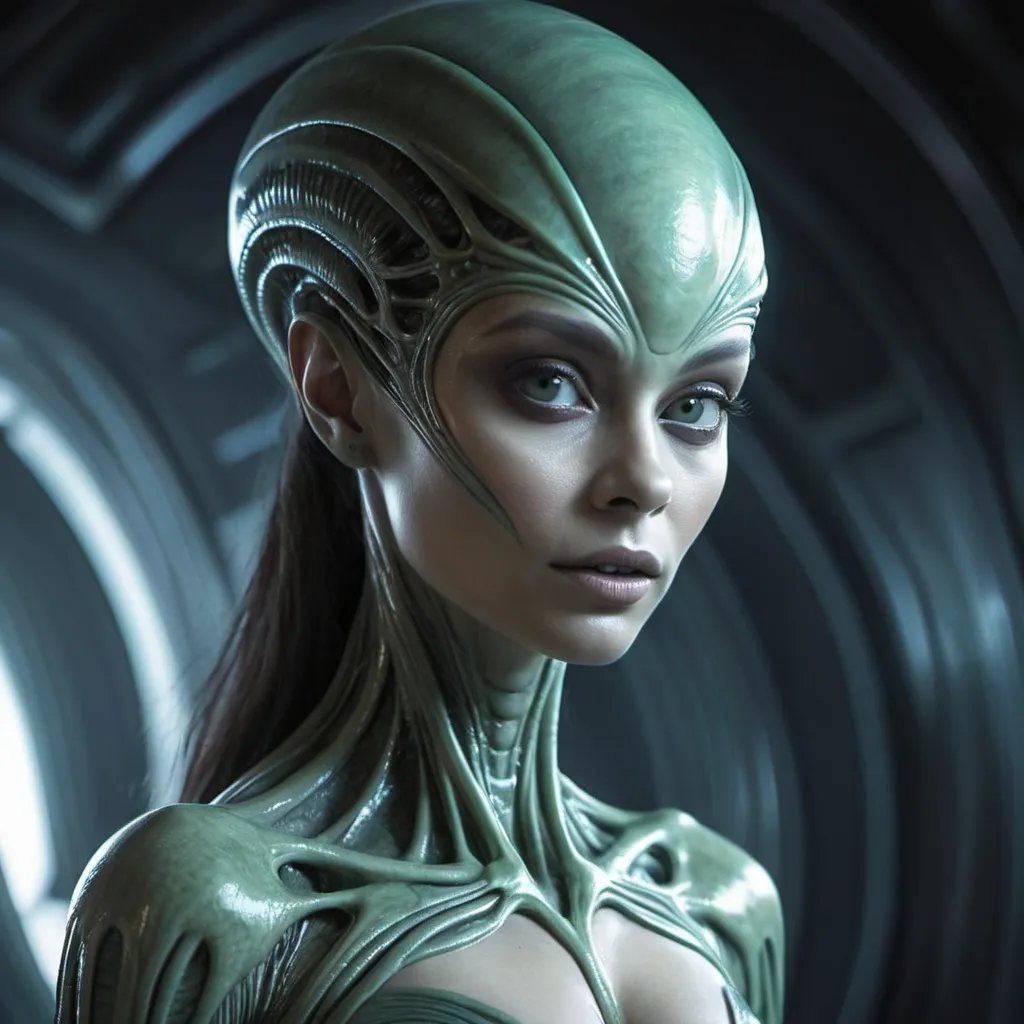 Prompt: beautiful alien woman