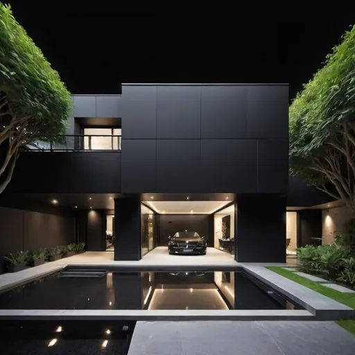 Prompt: luxurious black enter house

