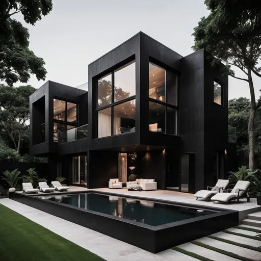 Prompt: luxurious black house
