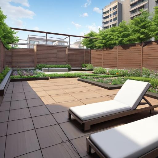 Prompt: rooftop garden drawn rendering