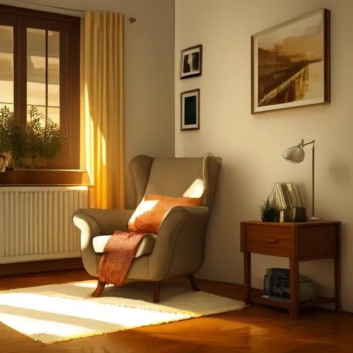 Prompt: Create an artwork that reflects the cozy atmosphere of a January evening spent indoors with a good book.