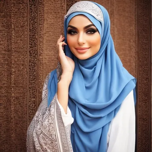 Prompt: A beautiful arab woman dressing hijab