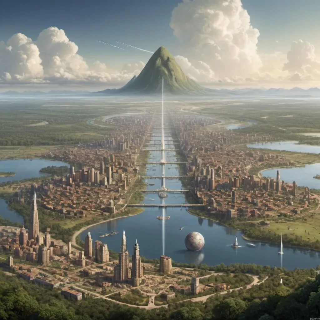 Prompt: based on Kardashov scale, show how a human civilization type III would look like