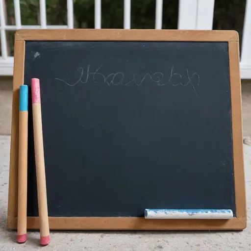 Prompt: chalk and a board
