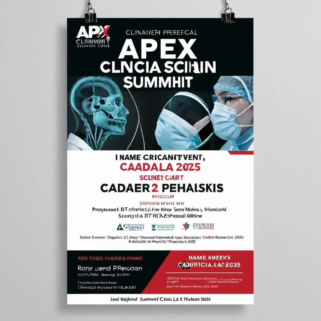 Prompt: Create event flyer. Name of the event is called: Apex Clinician Summit 2025.

it is a critical care, prehospital event, cadaver lab. 

It needs to have slash marks like a predator's scratched it. 