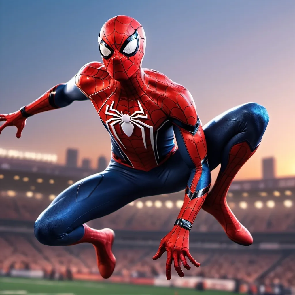 Prompt: Spider man playing football