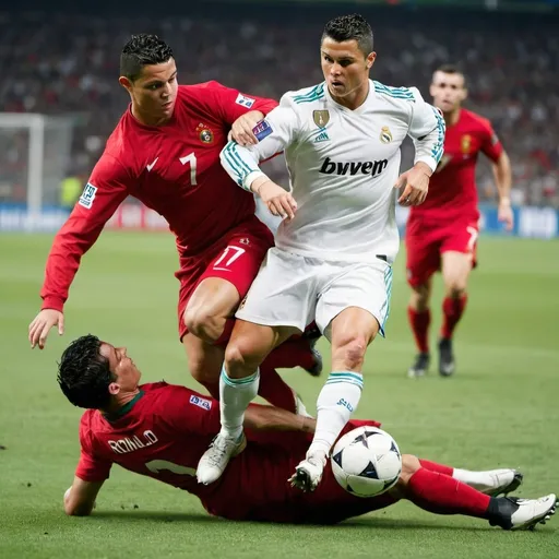 Prompt: Ronaldo silde tackling