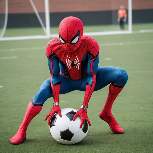 Prompt: Spider man playing football