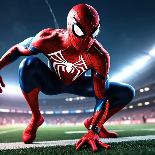 Prompt: Spider man playing football