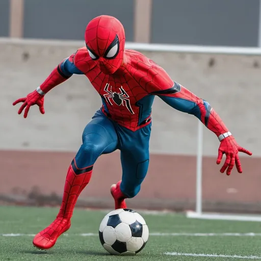 Prompt: Spider man playing football