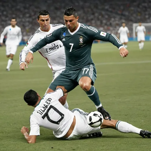 Prompt: ronaldo silde tackle Al nasser