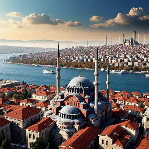 Prompt: create a picture that about what is İstanbul is still byzantium city