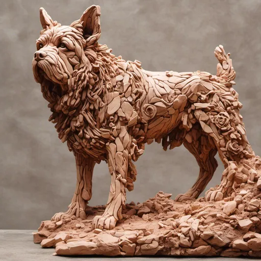 Prompt: <mymodel>dog flat sculpture

