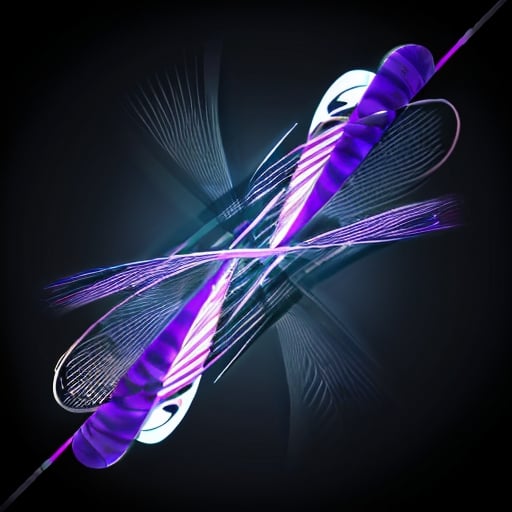 Prompt: abstract lines wavy curve zigzag 3d effect orchid flower dark background