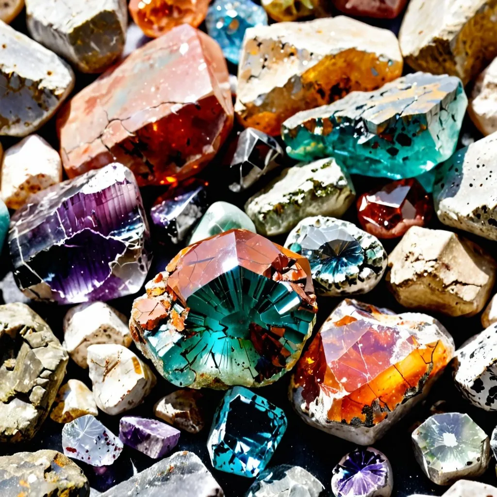 Prompt: close up of rough gemstone