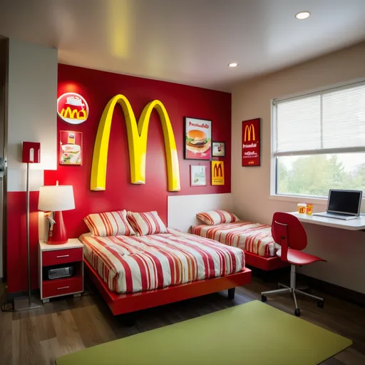 Prompt: McDonald’s bed room