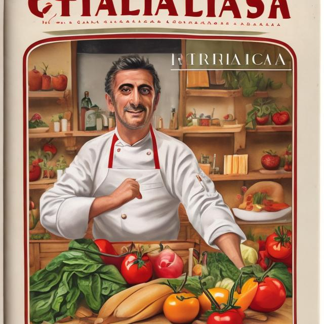 Prompt: cover for an italian cookbook
