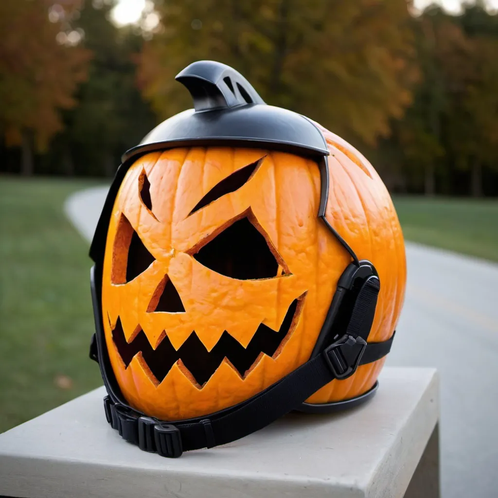 Prompt: Jack-O-Lantern Helmet
