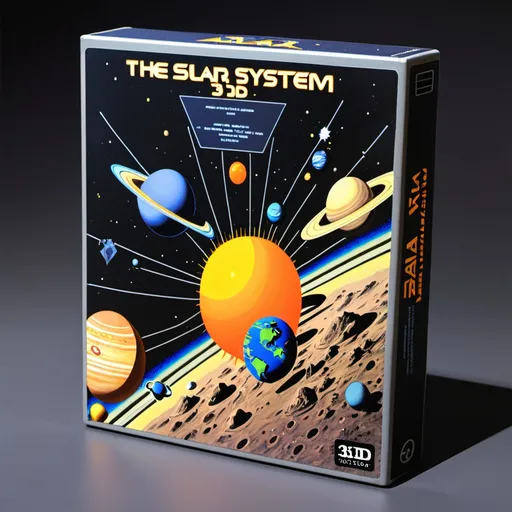 Prompt: the solar system
3D in Atari 7800, Game box