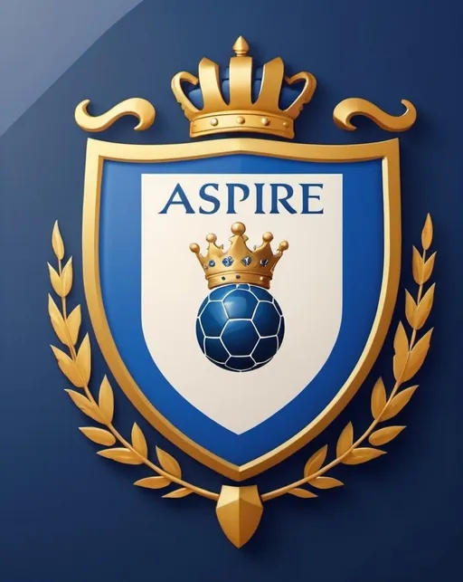Prompt: family crest, Football Team Crest, Academy name “Aspire Academy” , Realistic, 2D, 4K