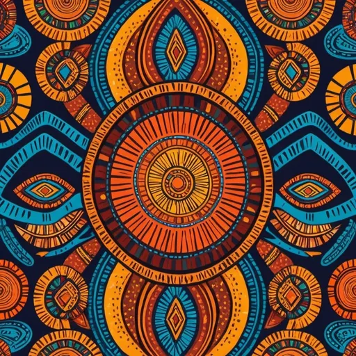 Prompt: African traditional design in vibrant colour 