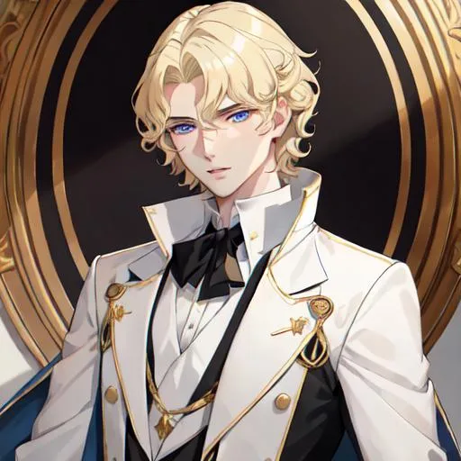 Prompt: Handsome noble man from 16th century, 20 years old, rennesance, blond SHORT hair, wavy hair, blue eyes, pale skin, shadow in his eyes, very handsome, athletic figure, masculine features, gentleface, shy,  HIGHER RESOLUTION, 8k, MAN, MALE, HANDSOME MAN, detailed eyes, bigger eyes, shadow in face, passionate but sad look, serious eyes, serious look, look in my eyes, realistic detail