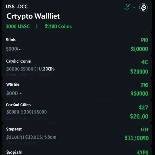Prompt: Screenshot from crypto wallet that contains 30000 usdc coins all text is in English 