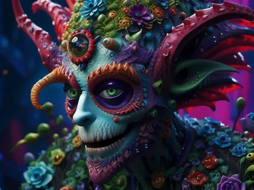 Prompt: <mymodel> creepy ferby (Tim Burton art style) .UHD, 4k,intricately detailed, deep colors, high contrast (UHD, 4k,intricately detailed, deep colors, high contrast)