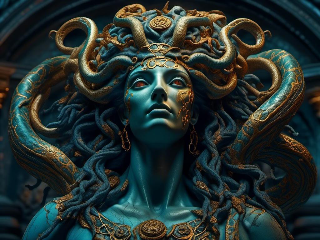 Prompt: <mymodel> horror,ancient greece, medusa, evil, scary (UHD, intricate details, deep colors, 4k)