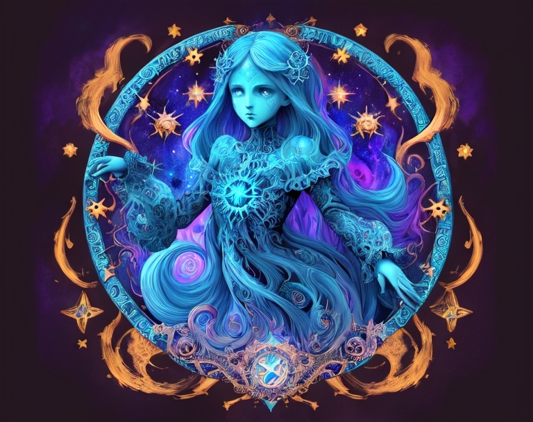 Prompt: Aquarius ,(ghost art style) (zodiac) (star signs), whimsical, gothic.mythical UHD, 4k,intricately detailed, deep colors, high contrast (UHD, 4k,intricately detailed, deep colors, high contrast)