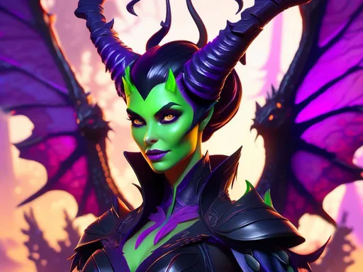 Prompt: <mymodel> Maleficent (overwatch art style) .UHD, 4k,intricately detailed, deep colors, high contrast (UHD, 4k,intricately detailed, deep colors, high contrast)