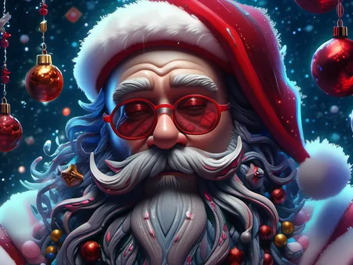 Prompt: <mymodel> Santa Claus  (Tim Burton art style) .UHD, 4k,intricately detailed, deep colors, high contrast (UHD, 4k,intricately detailed, deep colors, high contrast)