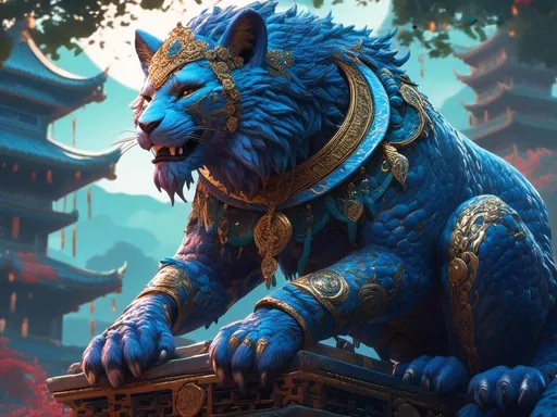 Prompt: <mymodel> Bara khajiit  ancient china fantastical, night, rich cool colors, and whimsical  (UHD, 4k,intricately detailed, deep colors, high contrast)