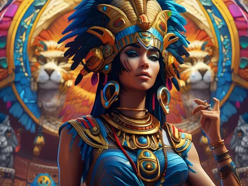 Prompt: <mymodel> Cleopatra ( dr. Suess art style) .UHD, 4k,intricately detailed, deep colors, high contrast (UHD, 4k,intricately detailed, deep colors, high contrast)