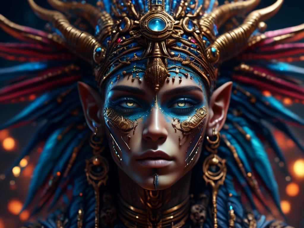 Prompt: <mymodel> (horus), egyptian man, mythical, piercings  .UHD, 4k,intricately detailed, deep colors, high contrast (UHD, 4k,intricately detailed, deep colors, high contrast)