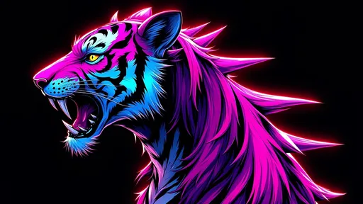 Prompt: cyber punk tiger, spikes and piercings .UHD, 4k,intricately detailed, deep colors, high contrast (UHD, 4k,intricately detailed, deep colors, high contrast)