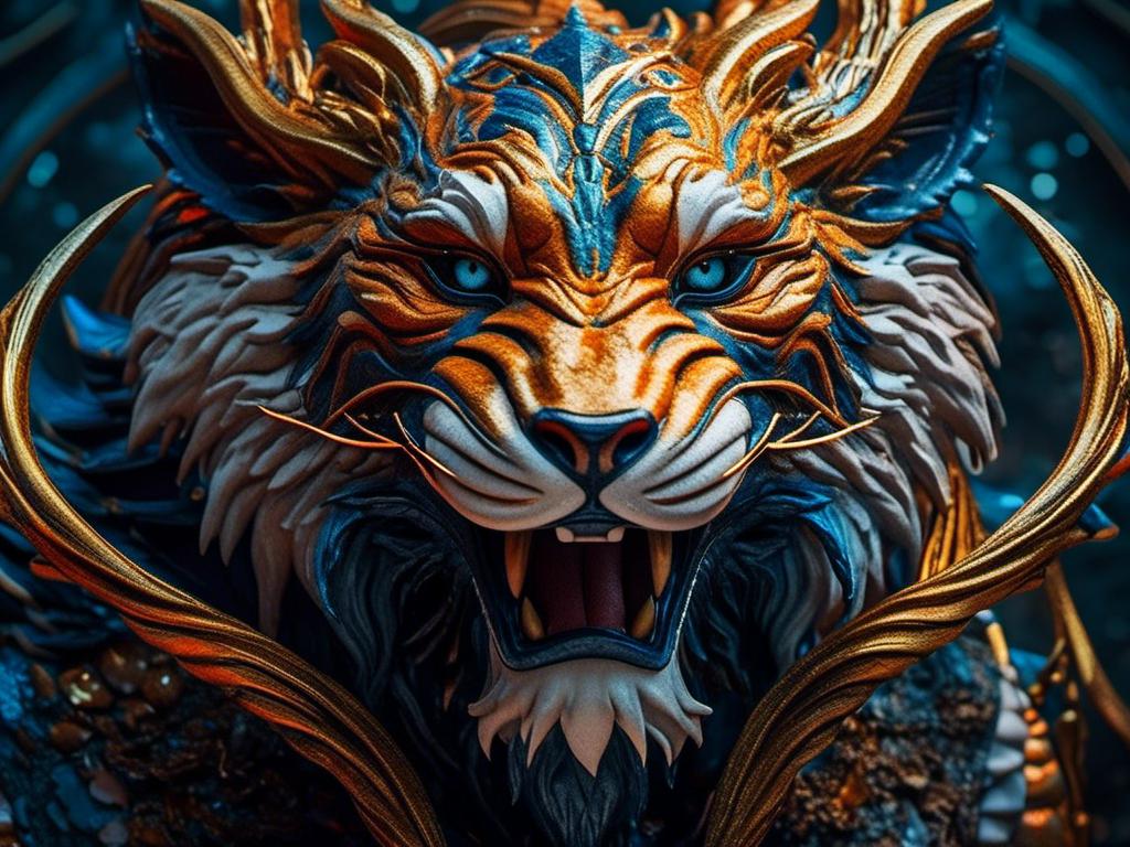 Prompt: <mymodel> tiger dragon elegant and fierce UHD, 4k,intricately detailed, deep colors, high contrast (UHD, 4k,intricately detailed, deep colors, high contrast)